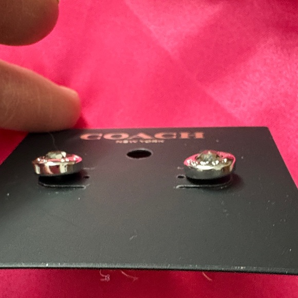 Coach Silver and Brown Earrings - Picture 8 of 10